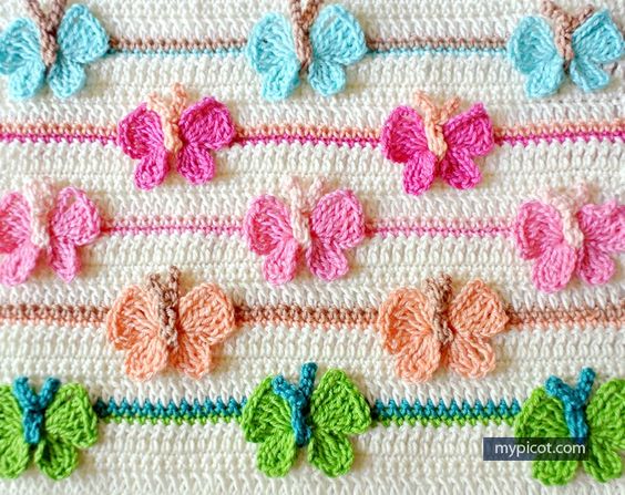 3d butterfly stitch in crochet 1