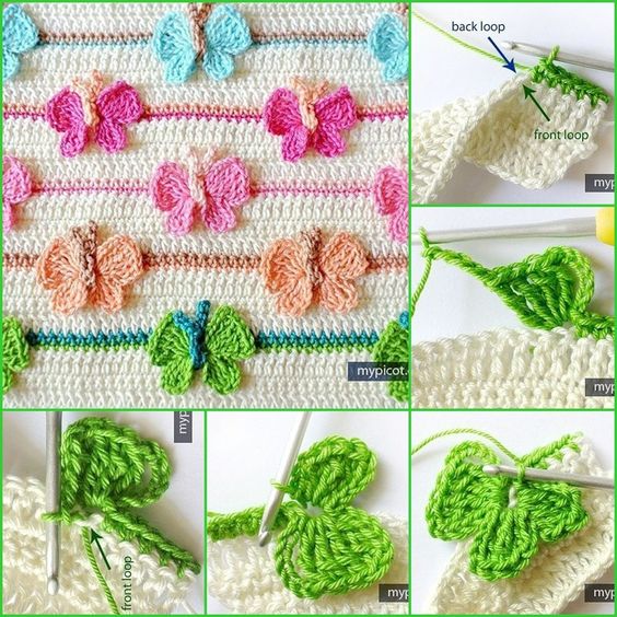 3d butterfly stitch in crochet 2