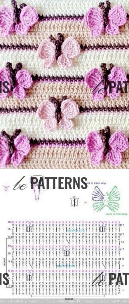 3d butterfly stitch in crochet 3