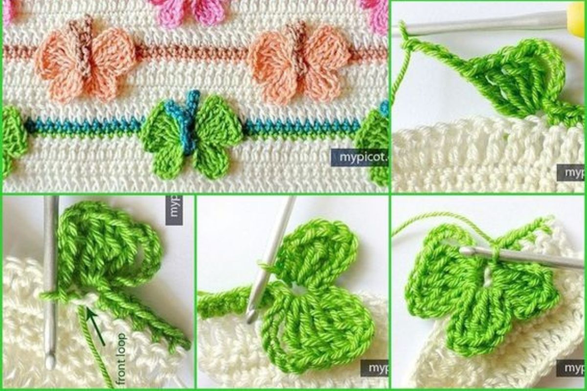 3d butterfly stitch in crochet 5