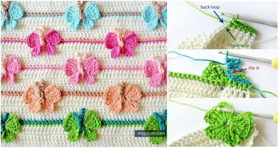 3d butterfly stitch in crochet