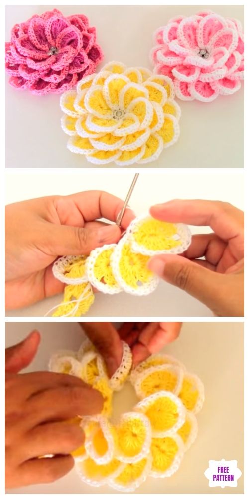 3d crochet flower 4