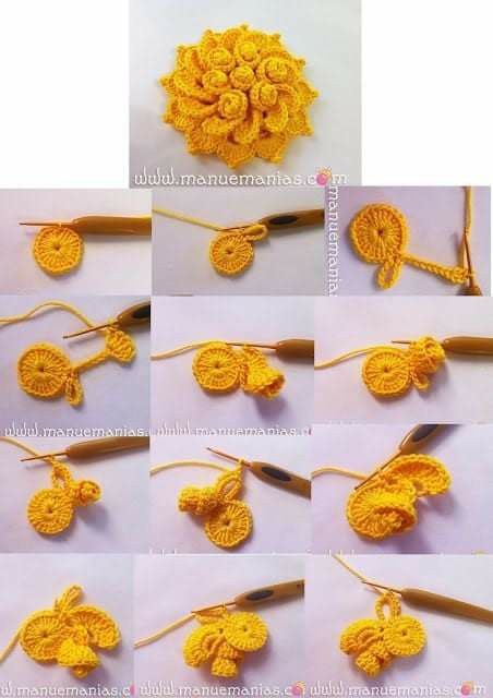 3d crochet flower 6