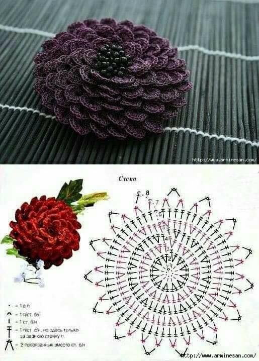 3d crochet flower 7