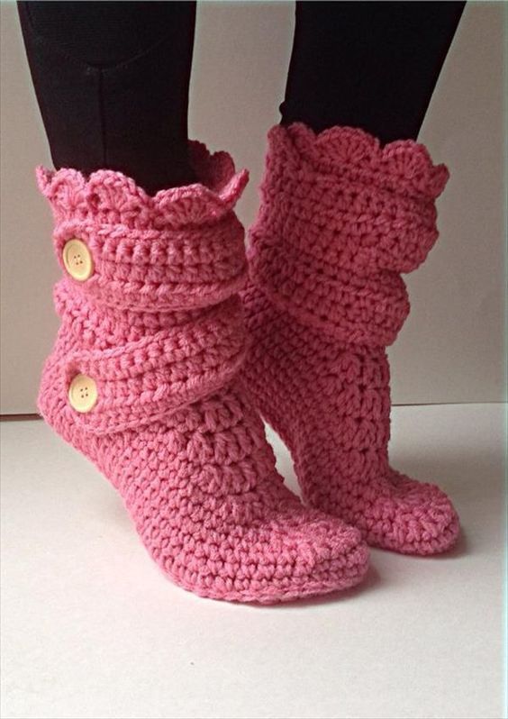 Crochet Boot Slippers 4 1