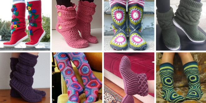 Crochet Boot Slippers