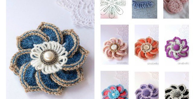 Crochet Brooches Chart and Tutorials