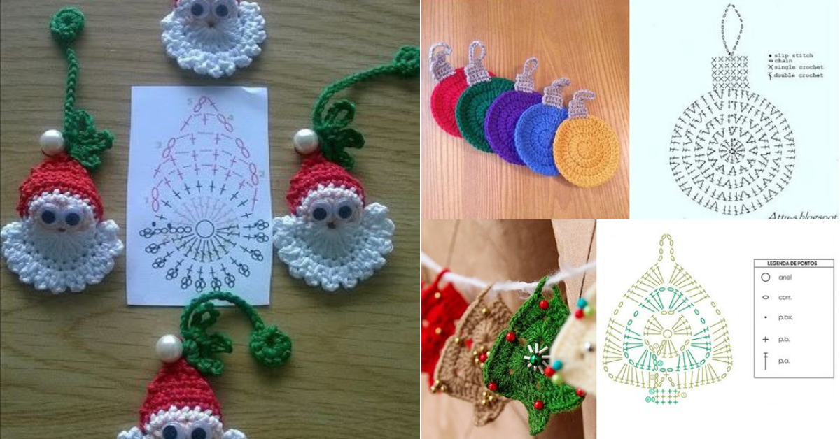 Crochet Christmas applique patterns