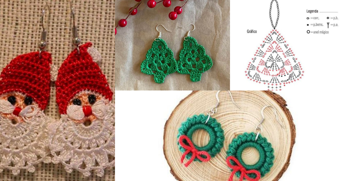 Crochet Earrings Christmas