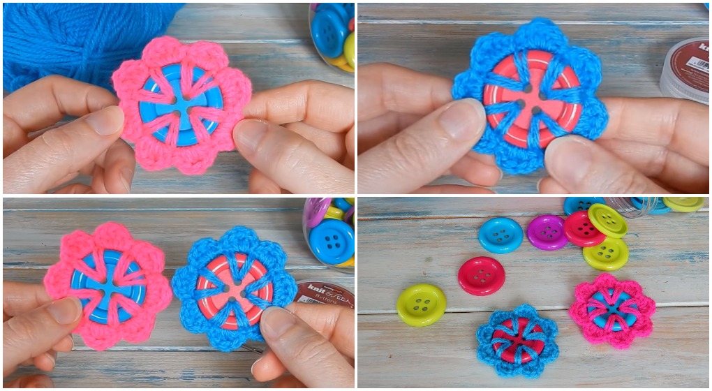 Crochet Flower Button