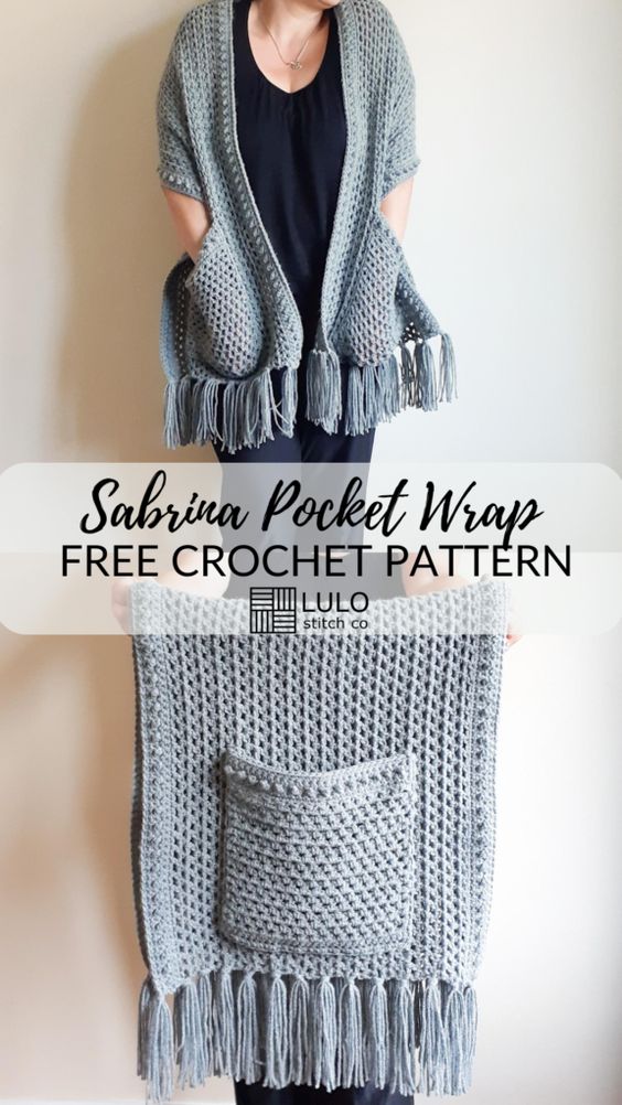 Crochet Pocket Shawl Patterns