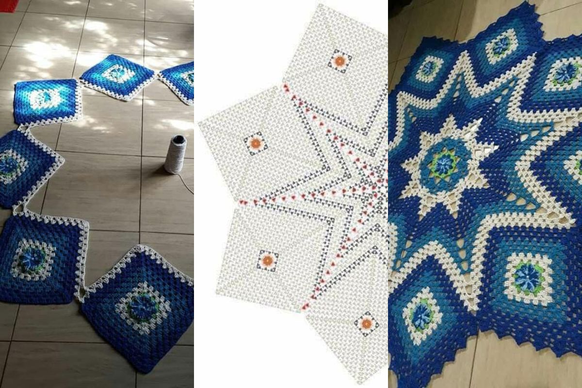 Crochet Star Rug