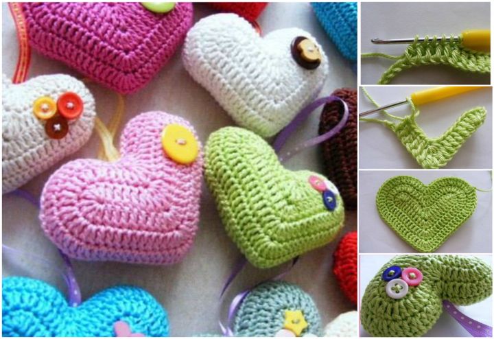 DIY Crochet 3D Heart free pattern 1