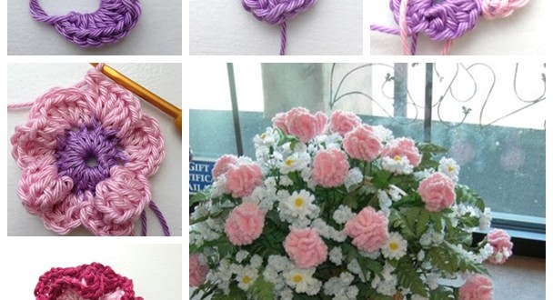 DIY Crochet Carnation Flowe F