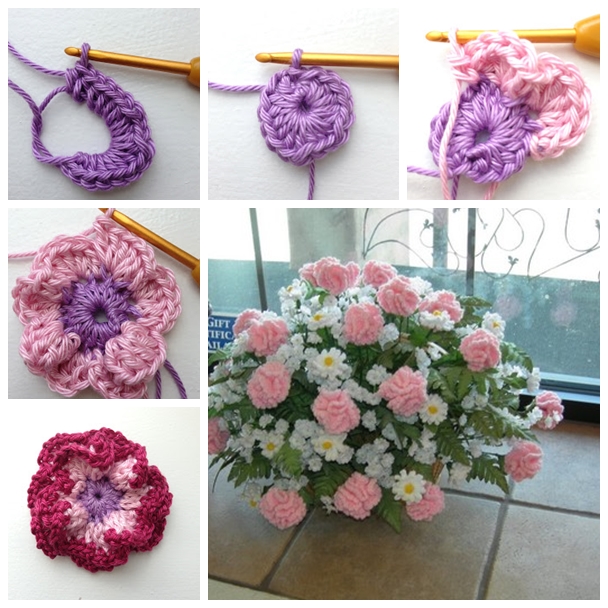 DIY Crochet Carnation Flowe F