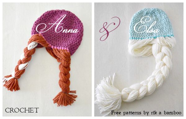 DIY Crochet Disney Frozen Free Patterns crochet elsa and anna hat free pattern