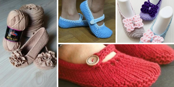DIY Crochet Mary Jane Slippers