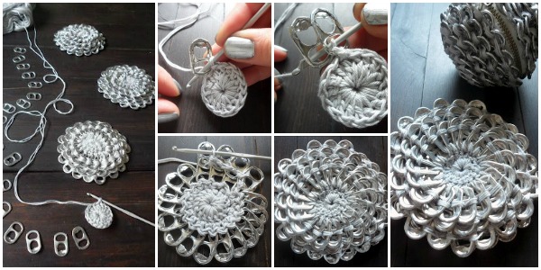 DIY Crochet Pop Tab Flower Purse