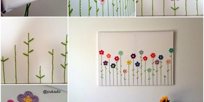 DIY Lovely Crochet Flowers Canvas