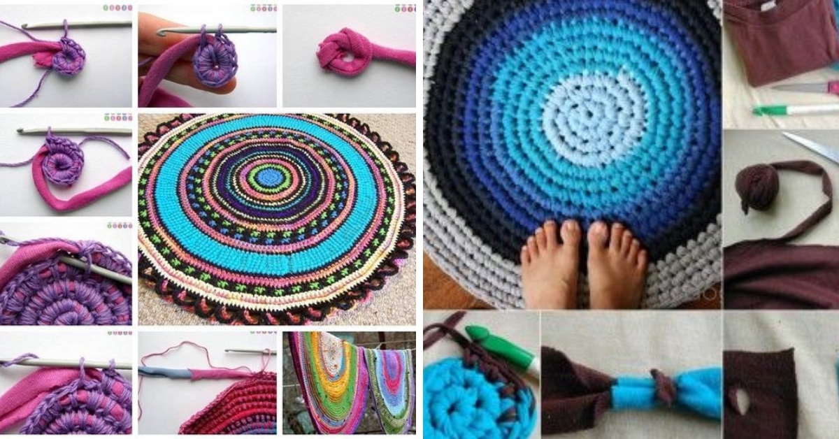 DIY Old T shirt Crochet Rug