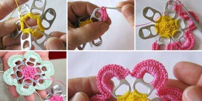 DIY Pull Tabs Crochet Flowers thumb