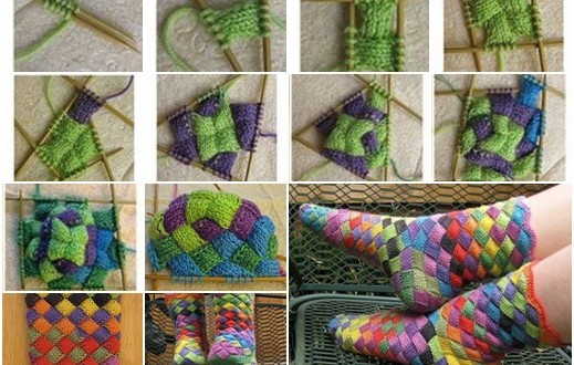 DIY Rainbow Knitted Socks