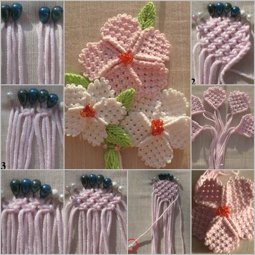 Diy yarn woven flowers