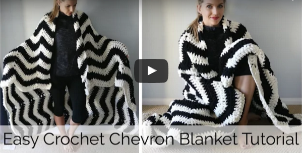 Easy Crochet Chevron Blanket Tutorial