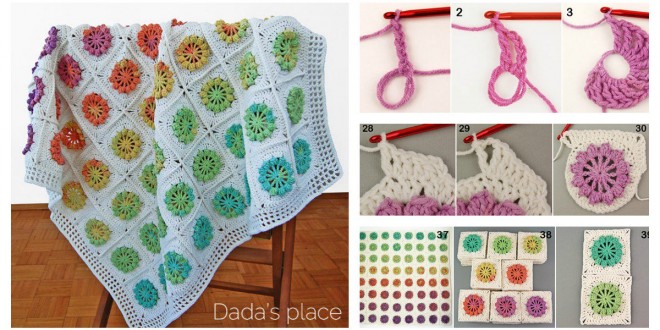 Floral Motif Afghan Baby Blanket free pattern Floral Motif Afghan Baby Blanket free pattern