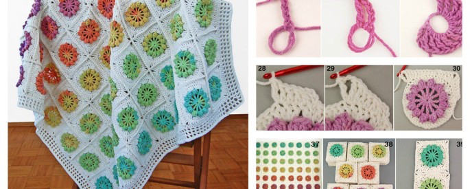 Floral Motif Afghan Baby Blanket free pattern Floral Motif Afghan Baby Blanket free pattern