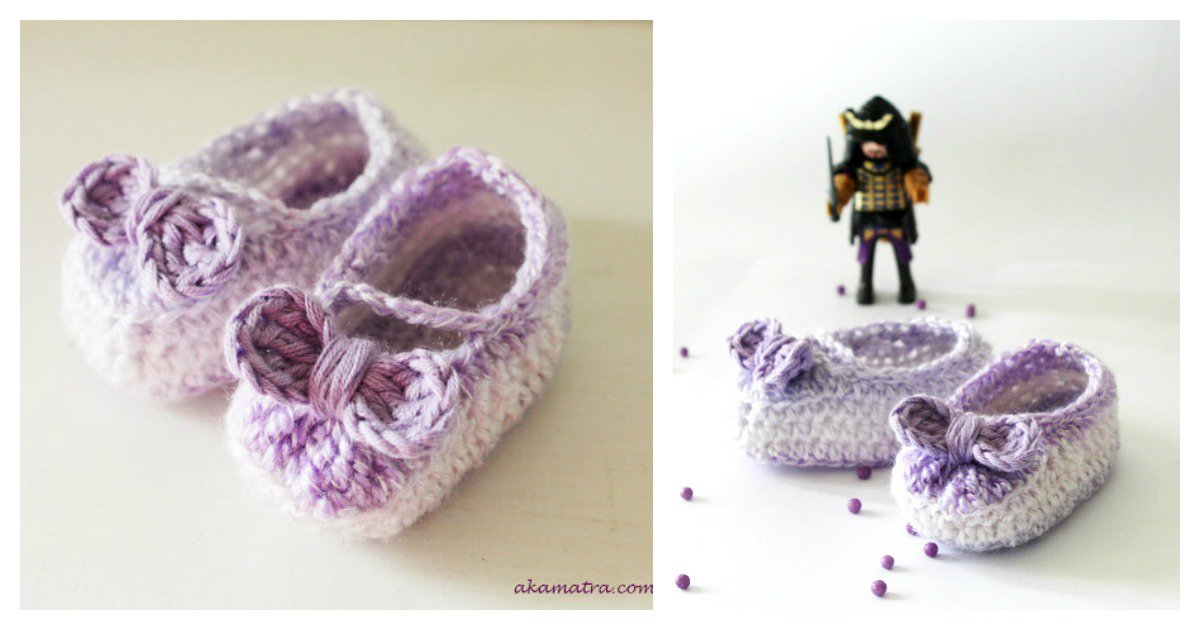 Free Crochet Baby Booties with Bow Pattern