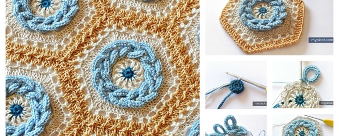 Granny Cable Hexagon Blanket Crochet Granny Cable Hexagon Blanket Crochet