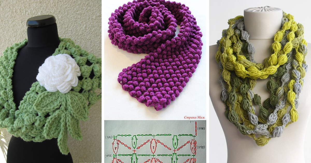 How To Crochet Popcorn Stitch Scarf