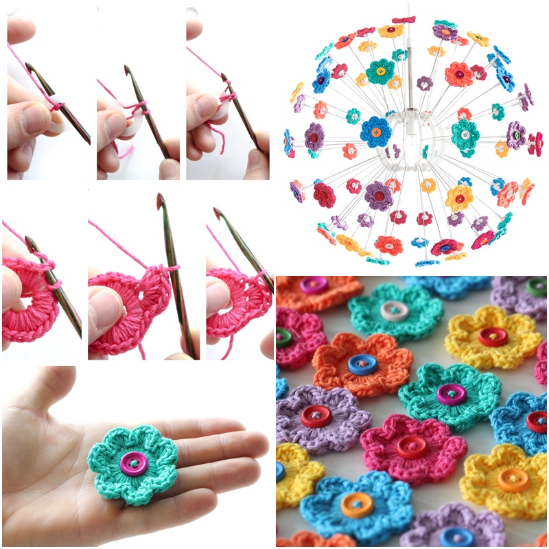 How To crochet Mini Hoop Flowers