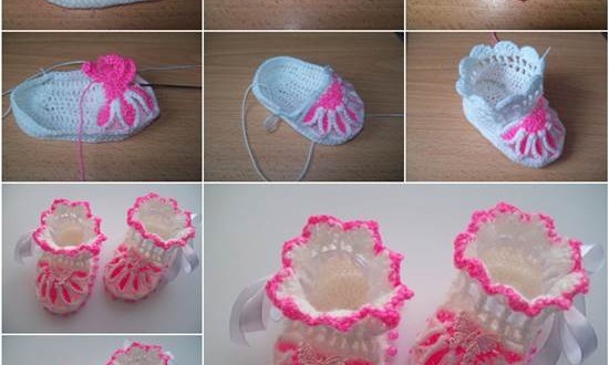 How to DIY Pretty Knitted Flower Baby Booties