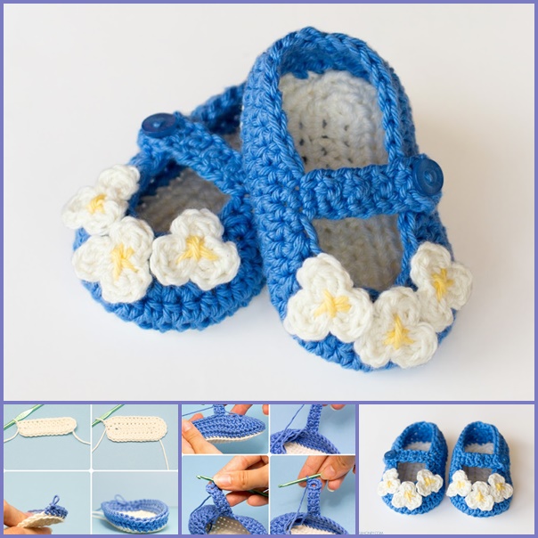 Mary Jane Baby Booties crochet pattern