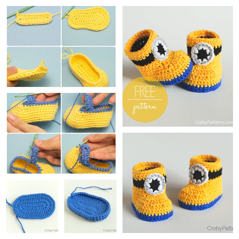 Minion-Crochet-Booties-with-Free-Pattern-1