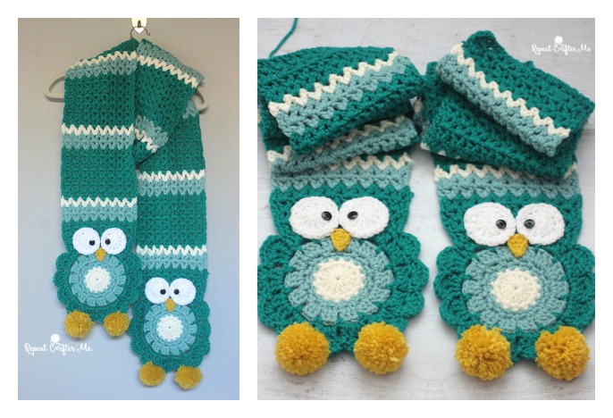 Owl Scarf Free Crochet Pattern