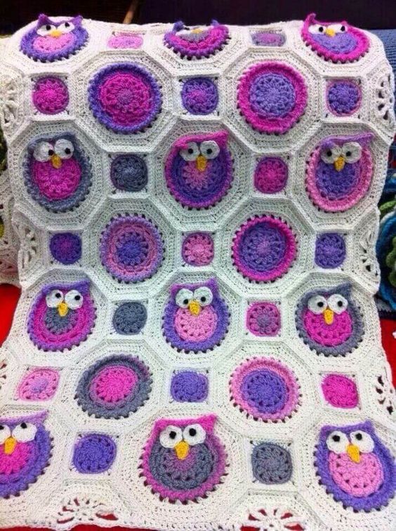 DIY Adorable Owl Crochet Baby Blanket