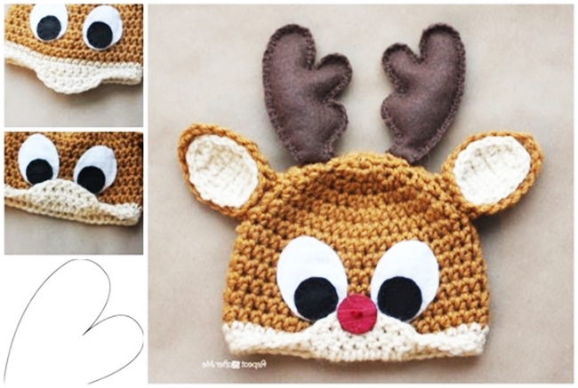 crochet reindeer hat