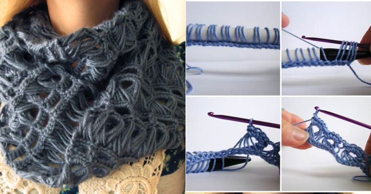 Crochet Pretty Broomstick Lace Scarf