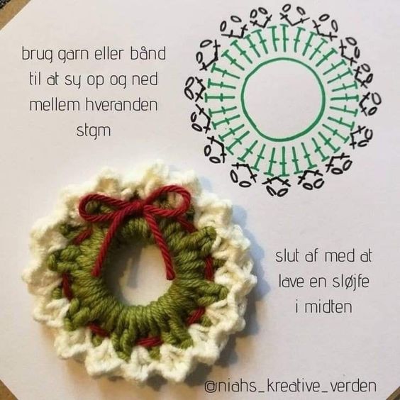 adorable mini crochet christmas wreaths 1