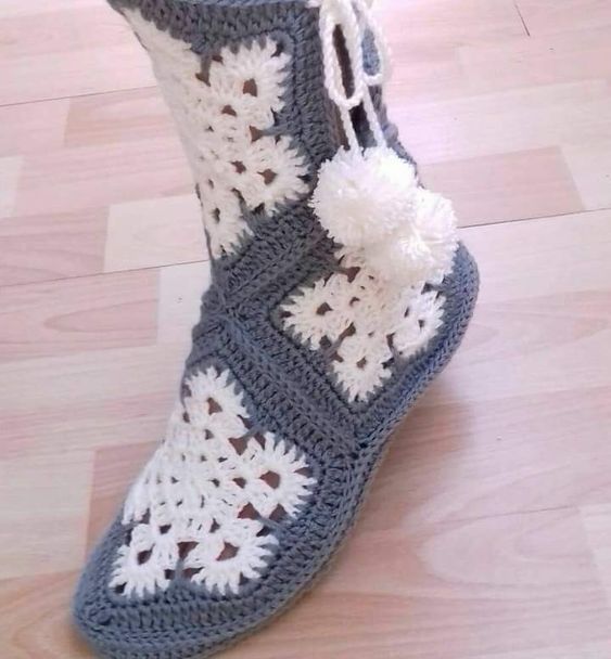 african flower crochet boots ideas 1