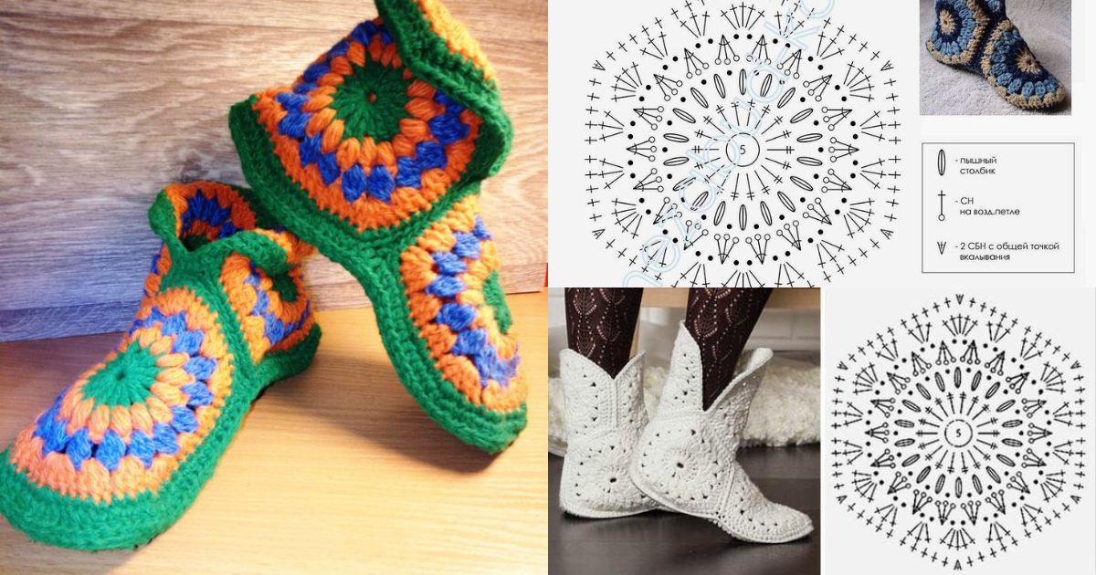african flower crochet boots ideas 11