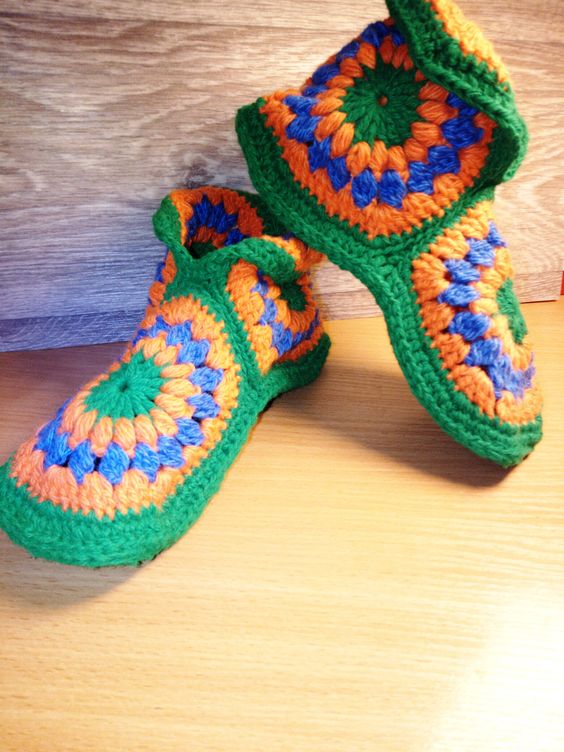 african flower crochet boots ideas 7