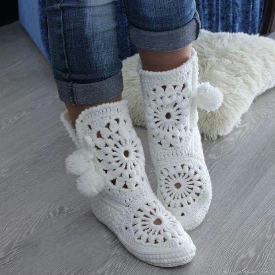 african flower crochet boots ideas 8