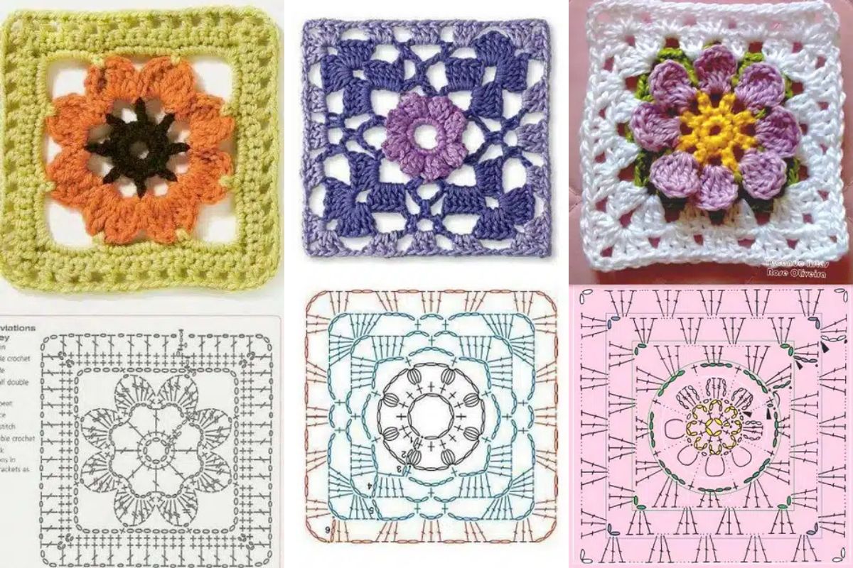 amazing crochet floral squares 4