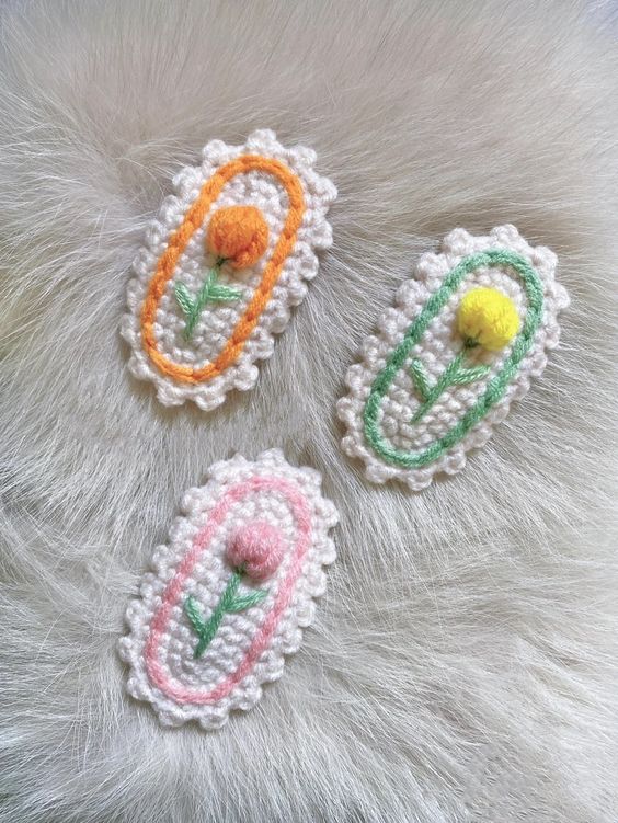 amazing crochet hair clip 6