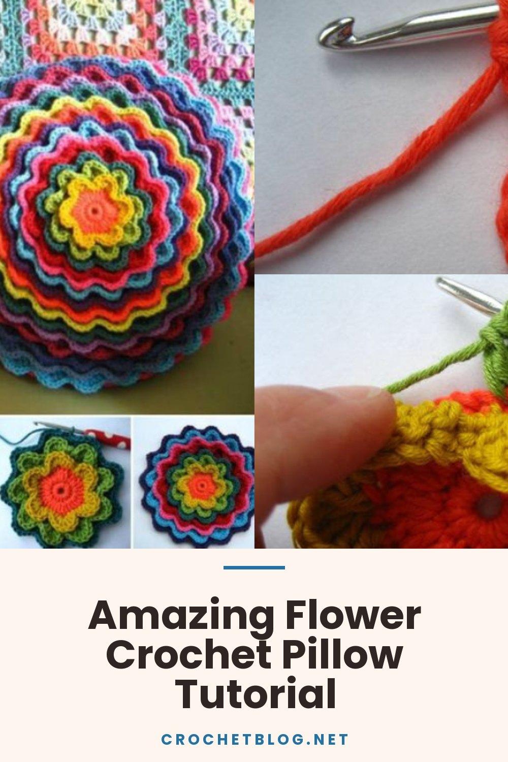 Amazing Flower Crochet Pillow Tutorial