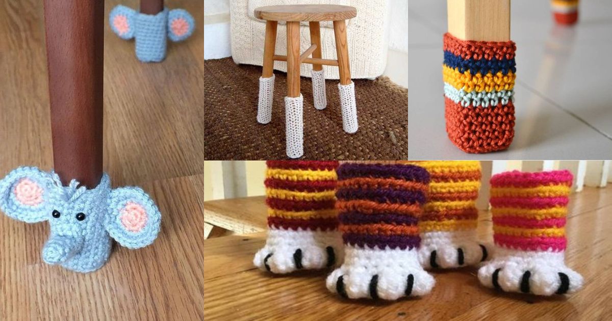 Crochet Chair Sock, Crochet Chair Gliders, Crochet Chair Protectors 